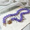 Myanmar Violet Jadeite Natural Quartzite Large Particle Necklace Women'S Retro Multi-Wearing Necklace
