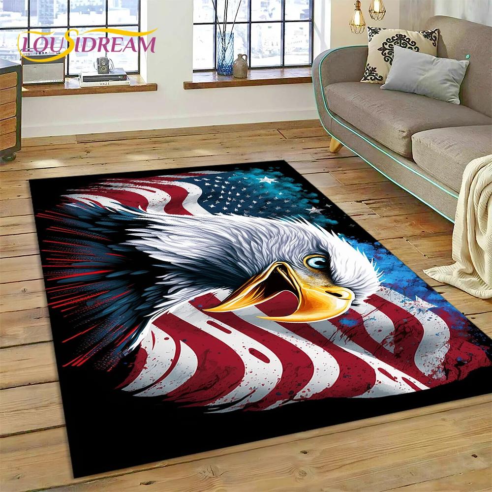 3D roztomilá sova Eagle Birds Kreslený koberec Koberec do obývacího pokoje Ložnice Dekor, podlahová rohož Protiskluzová dekorace na pohovku Rohožka dárek Kid