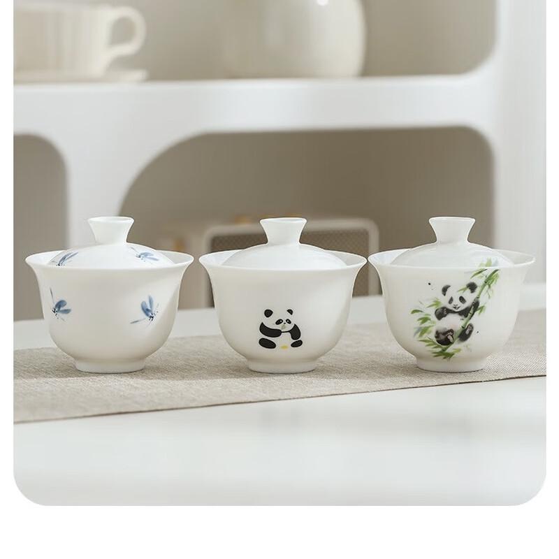 LISM Mutton-Fat Jade Ceramic Portable Travel Tea Set