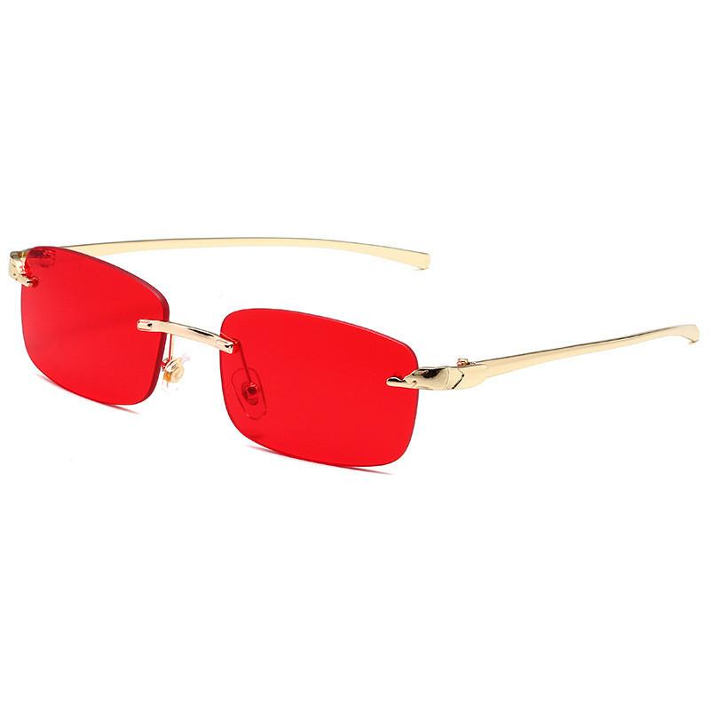 Leopard Head Frameless Sunglasses With Uv400 Protection For Fashionable Outdoor Wear