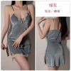 Women's Velvet Lace Warm Cami Sleep Dress with Robe Lounge Set