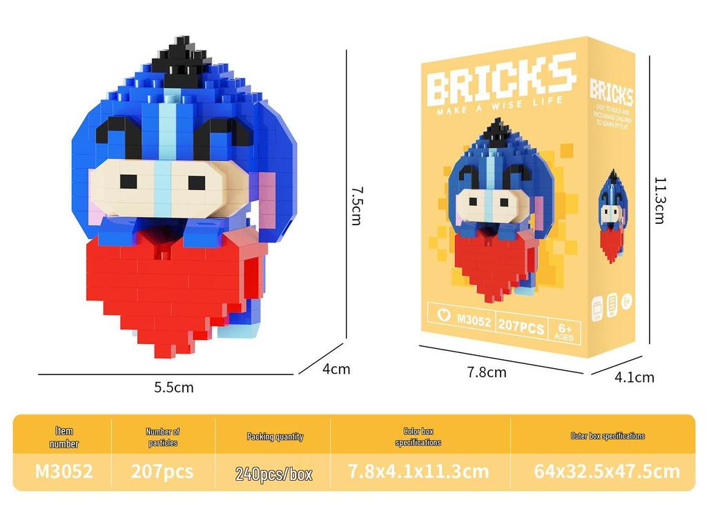 Tiny Berry Bear Nini Building Blocks - Educational Cartoon Figurine for Kids