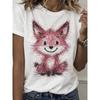Fall in love with this cute bunny print tee! Soft, lightweight fabric, round neck, short sleeves, and a charming pastoral-style