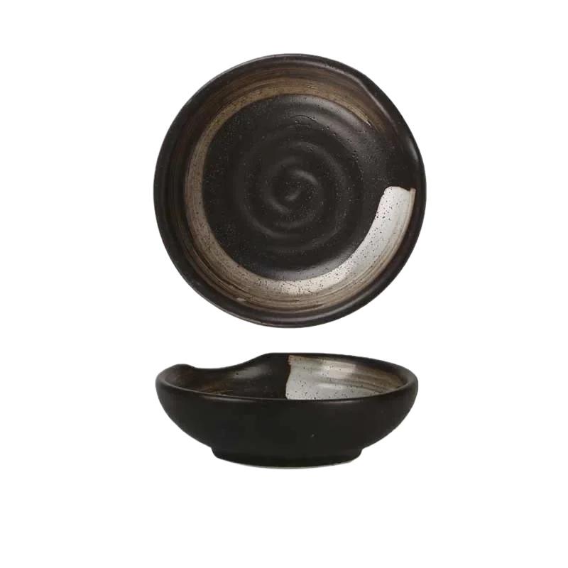 Japanese Seasoning Dish Creative Ceramic Soy Sauce Dish Dip Vinegar Plate 3-inch Round Small Plate Kitchen Supplies Tableware