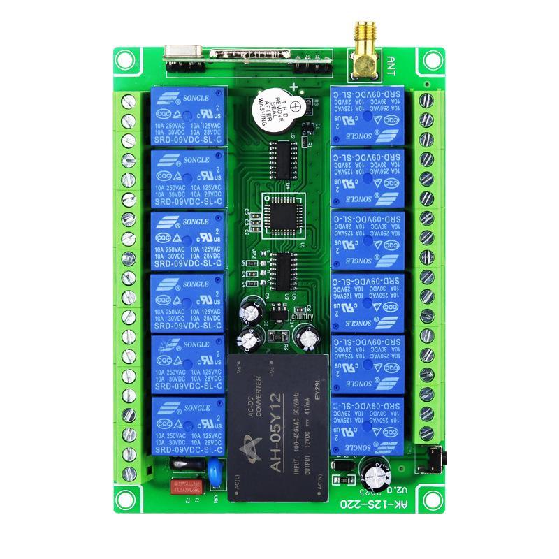 12-Channel AC220V Wireless Remote Control Switch for Industrial Equipment: Lamps, Water Pumps, Motors (with 12-Key Remote)