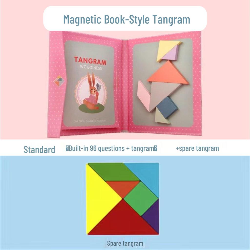 Magnetic Tangram Puzzle Blocks for Kids, Ages 3-6
