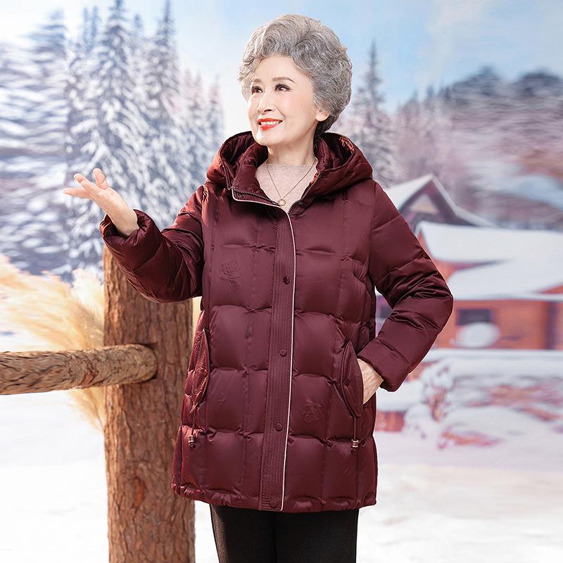 

Women s Mid-Length Down Jacket - Thick Winter Coat for Mature Women 3XL (62.5-67.5 kg)