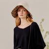 DakS Women S Beige Check contraSt Linen Floppy Hat Dbhe4e121i2