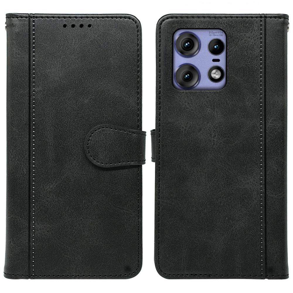 For Motorola Edge 50 Pro 5G Case Calf Texture Leather Stand Book Style Phone Cover