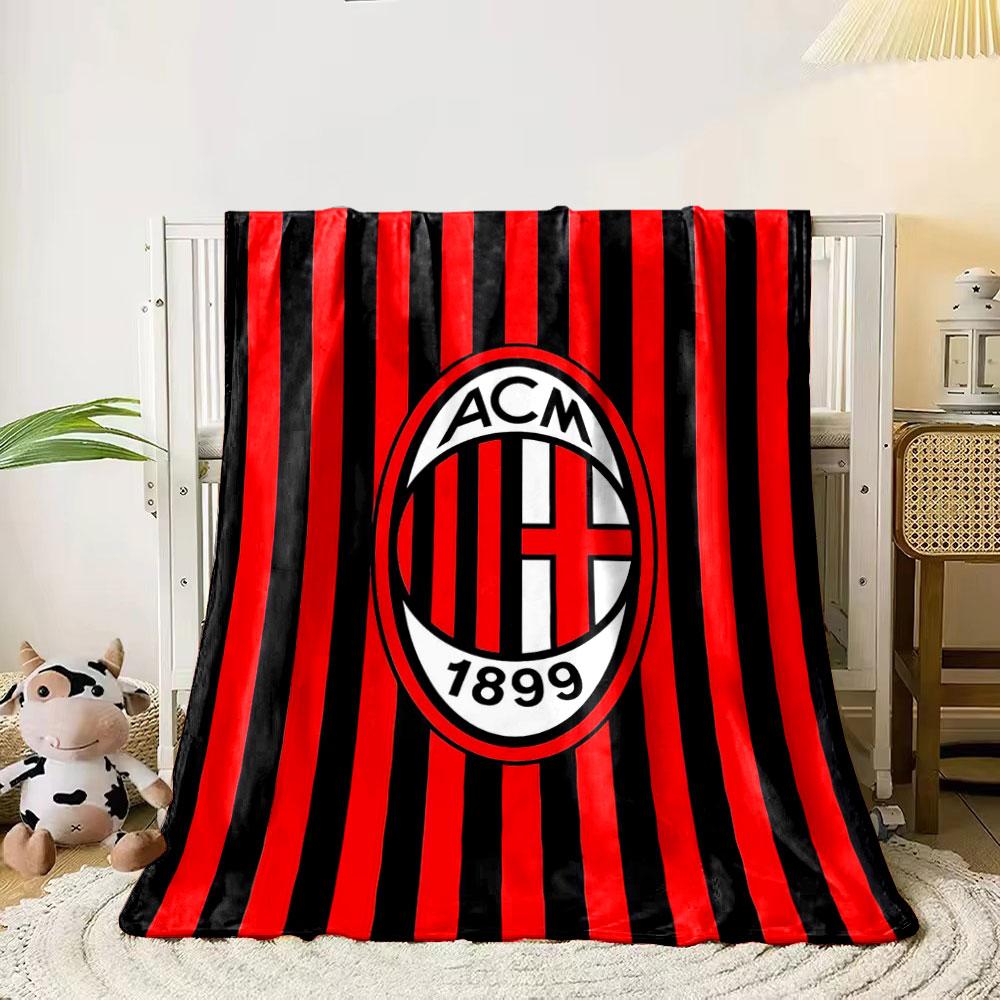 Vertical Red and Black Stripes with an Oval Logo In the Center. for All Seasons Blanket Lunch Break Throw Gift