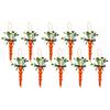 10pcs Easter Carrot Hanging Ornaments Wood Artificial Carrots Wood Carrot Pendant for Easter Decoration Easter Party