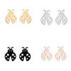 Korean Cute Temperament Stainless Steel Ladybug Stud Earrings for Women