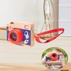 Wooden Mini Pretend Camera Toy,Sensory Toy Gift,Kaleidoscope Lens with Real Sounds and Light for