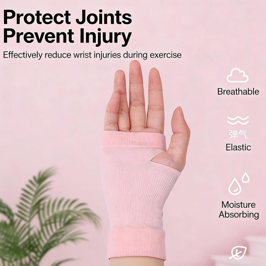 1Pair Wrist Support Sleeves Women Sports and Fitness Palm Protectors Sprains Joint Pain Braces Carpal Sprain Prevention Gear