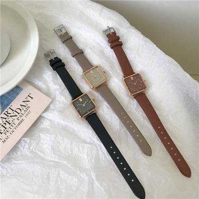 Casual Women Watch Square Thin Dial Leather Strap Ladies Wristwatch Small Elegant Quartz Female Watches Reloj Mujer