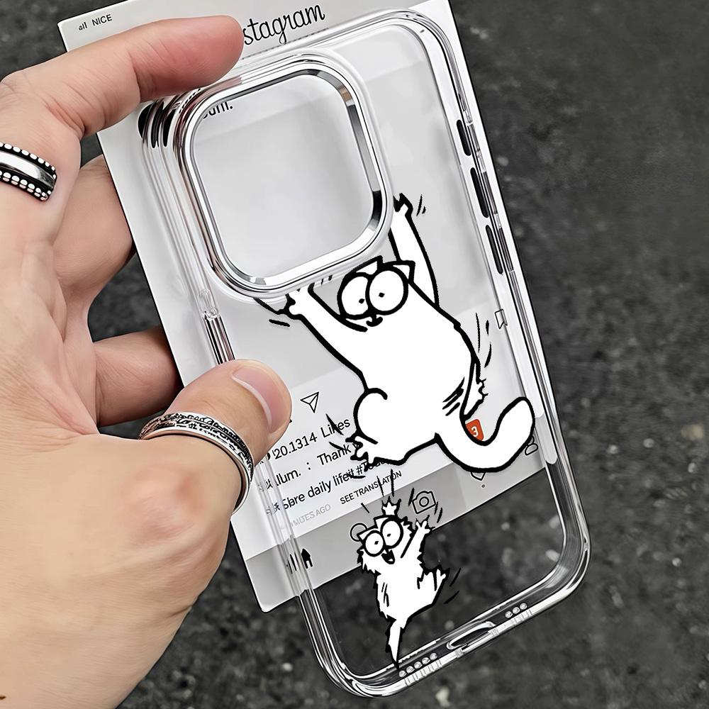 Cute S-Simons-Cat New Phone Case For Xiaomi Redmi Note 15 14 13 14c 13c 12 11 12s 12c 10c 10 9 Pro Plus 4G 5G Transparent Cover