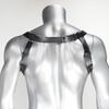 Black Leather Body Harness with Chain - Adjustable Chest Strap for Men, Ideal for Nightclub, Erotic, and Fashion Wear