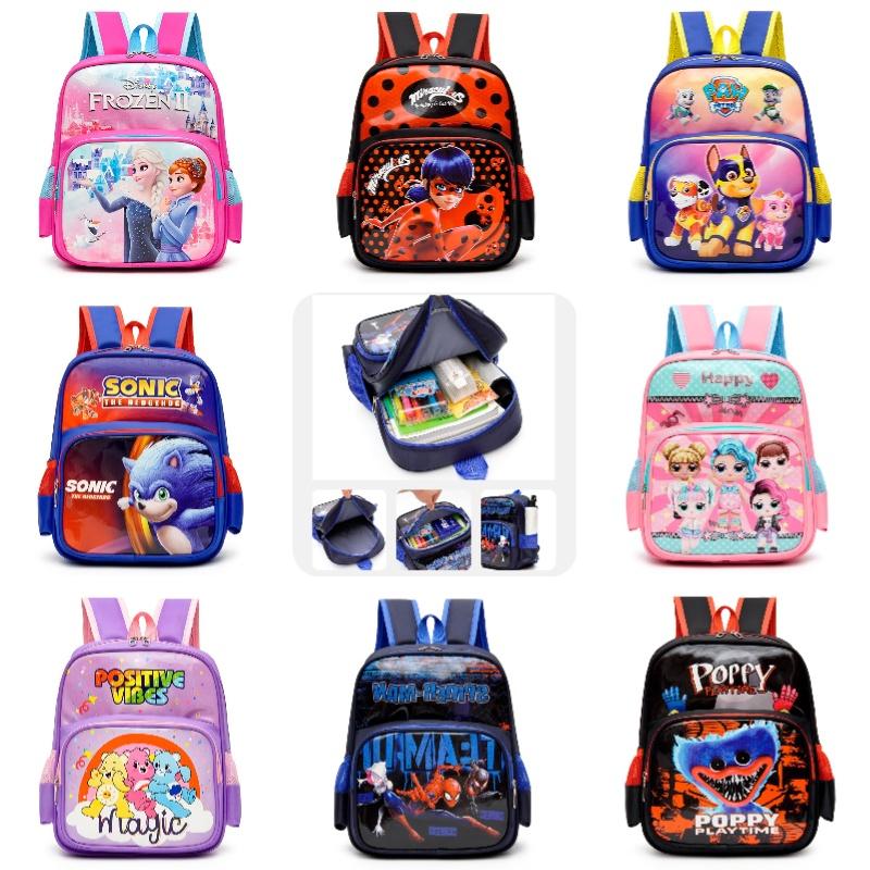 New Cartoon Kindergarten Backpack Waterproof And Durable Large Capacity Suitable For 3-8 Year Old Children Nylon Material 14-inch Size 20-35l Capacity