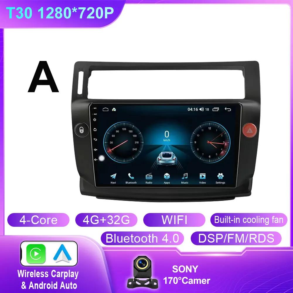 Car Radio For Citroen C4 C-Triomphe Quatre 2004 - 2014 Multimedia Video Player GPS Carplay Auto Stereo Head Unit Android 14 WIFI