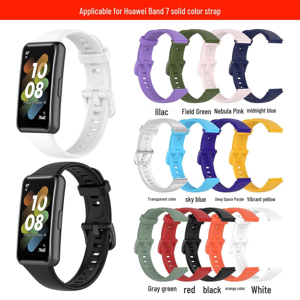 Silikonový řemínek pro Huawei Band 7 - Kompatibilní náhrada za oficiální verzi a verzi Honor.