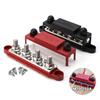 1Pair RV Yacht Busbar 4 Ways 250A48VDC/300VAC Copper Stud Wiring Red Black Stud Distribution Block