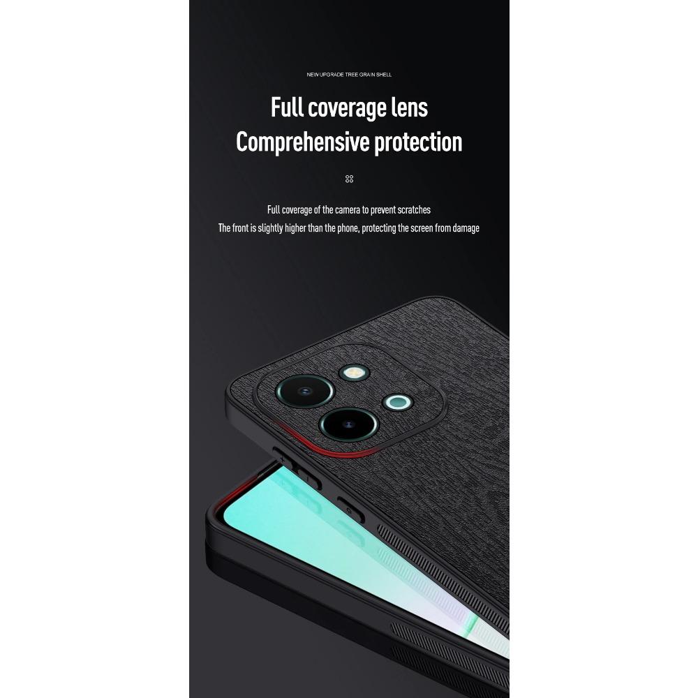 High-End Baummaserung Leder Textur Silikonhülle für Vivo X100 X90 X80 X70 X60 Ultra IQOO Neo 9 8 7 6 5 3 S Pro Plus Handy Vollschutzhülle