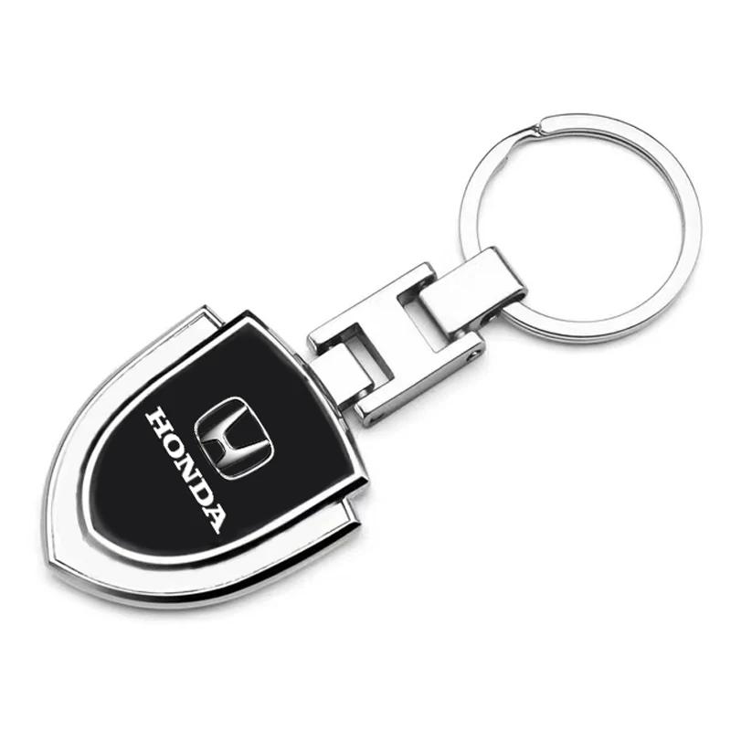 Car Accessories 3D Metal Key Rings Car Logo Emblems Keychain for Honda Civic Accord CRV HRV Fit Jazz City Odyssey Jade Vezel UQ8