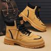 2024 Autumn and Winter New Men's Boots High Top British Style Plus Cashmere Increase Casual Men's Shoes