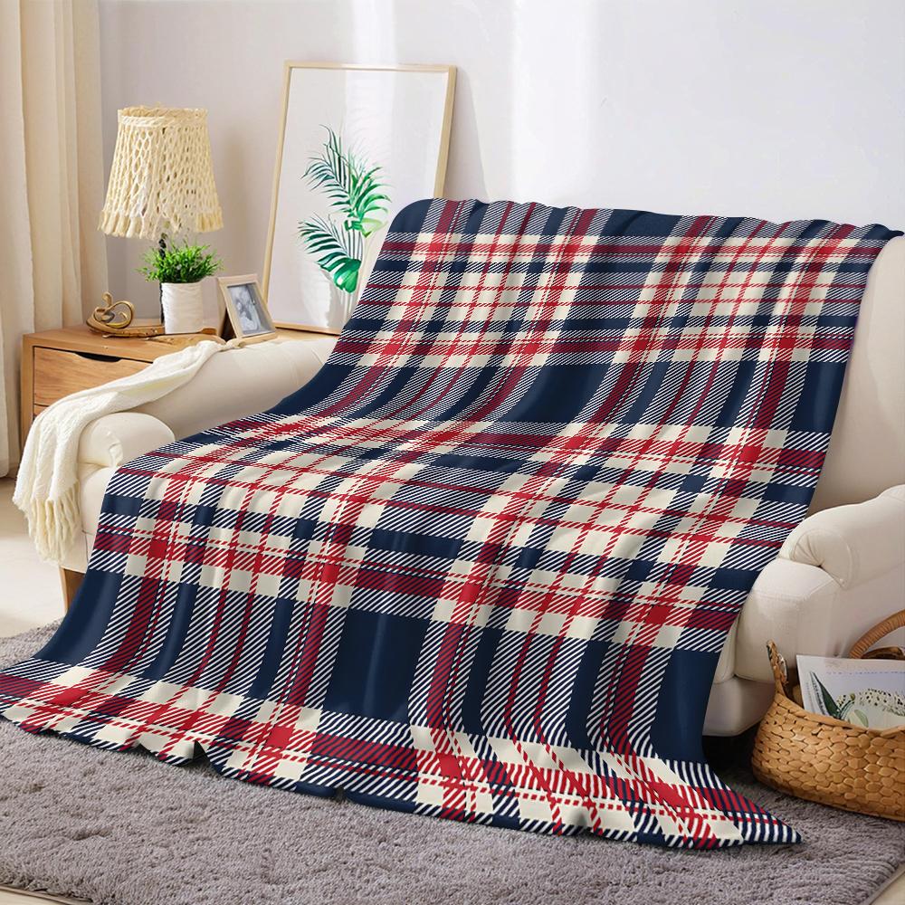 Jmg Household Supplies Unisex Coral Nautical Plaid Flannel Blanket Warm Soft Halloween Christmas Couch Warm Cozy Decorative Decor Gift For All Season