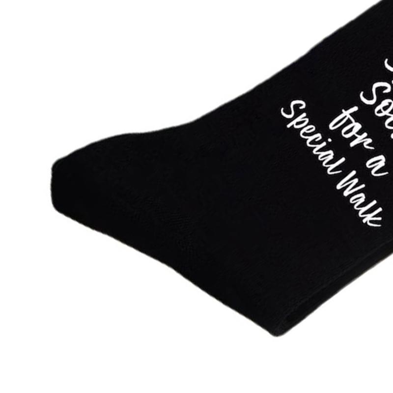 Funny Wedding Socks for Father of the Bride Dad Creative Wedding Gift Black Crew Socks from Daughter Special Walk Socks