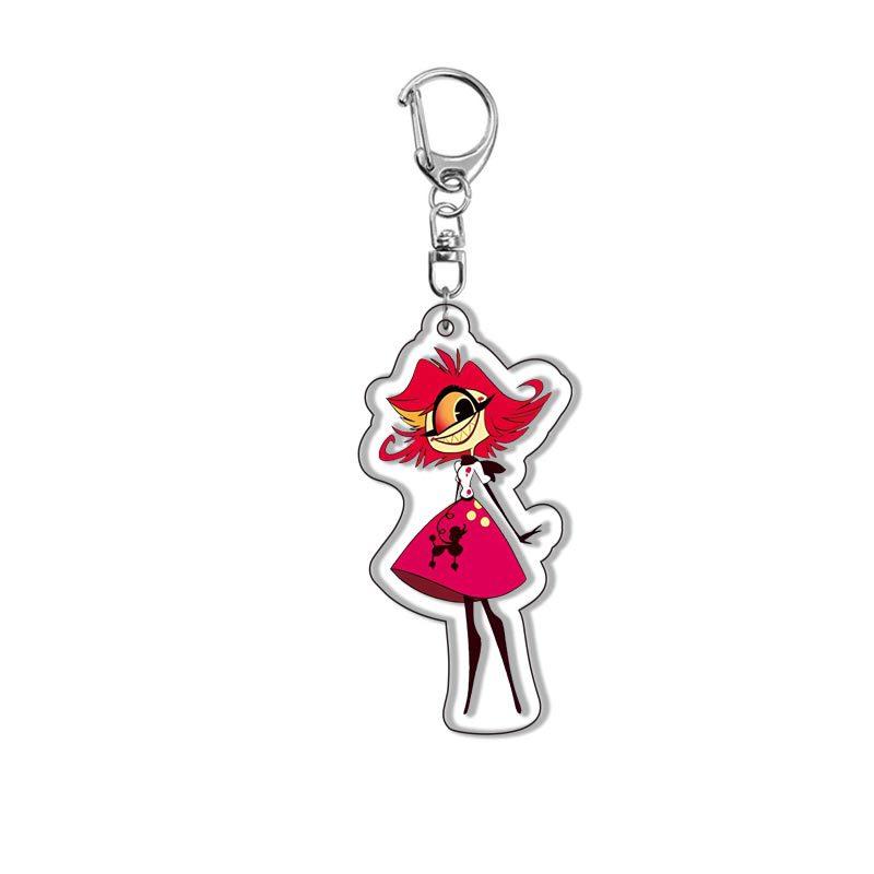 

H-Hazbin Hotels Acrylic Keychain Cute Animation Anime Figurine Keyrings Backpack Pendant Vaggie Alastor Key Chain Fans Present Llaveros