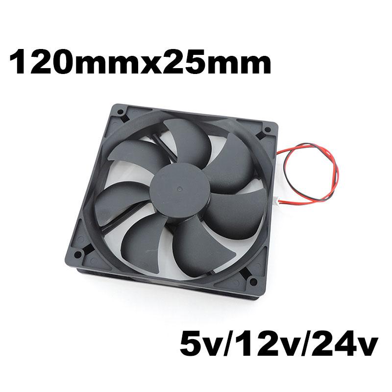 2pcs DC 5V 12V 24v 120mm 12cm 12025 Fan 120mm*120mm*25mm Fan Brushless Cooling Fan 120x120x25mm 2PIN PC Computer Case Cooler