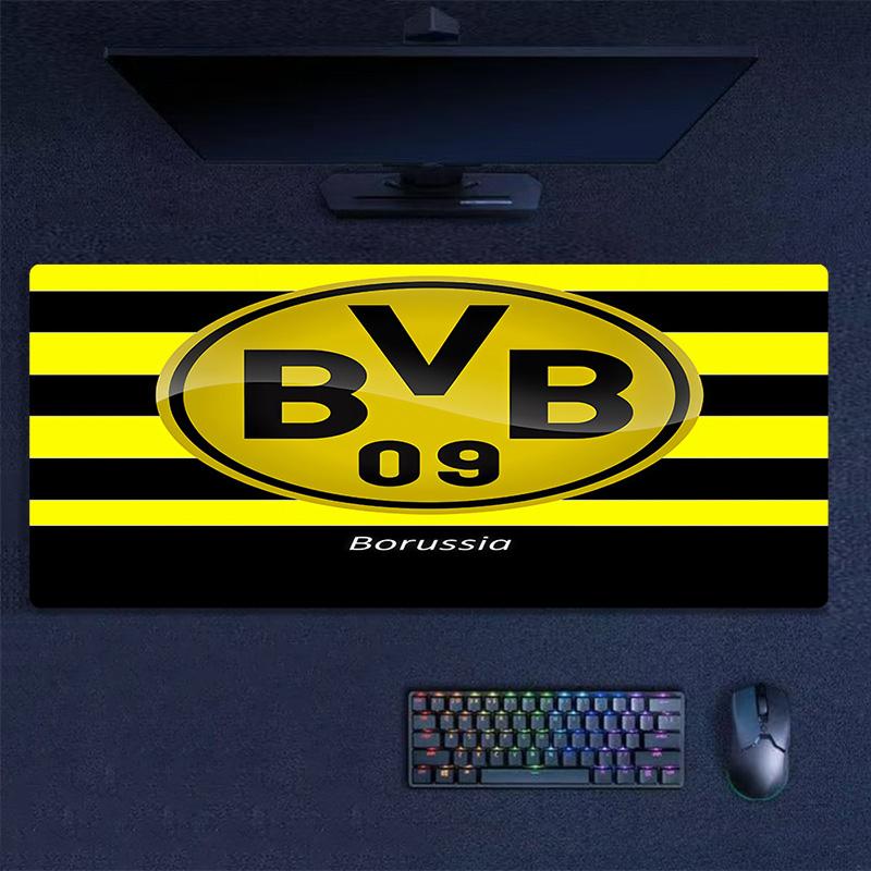 Poduszka z nadrukiem Borussia Dortmund Antypoślizgowa Mata pod mysz do laptopa/tabletu XXL Mata do gry na mini PC Z blokowaną krawędzią