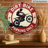 2D Flat 1pc, 8x8 in, Printed Aluminum Metal Signage, Motocross Exclusive Parking Area Theme Decoration, Suitable for Door Decoration, Wall, Home