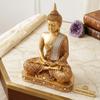 New 25 Centimetre Meditating Sitting Buddha Statue showpiece Idol Home Decor Items for Living Room and Gifts (Golden2)