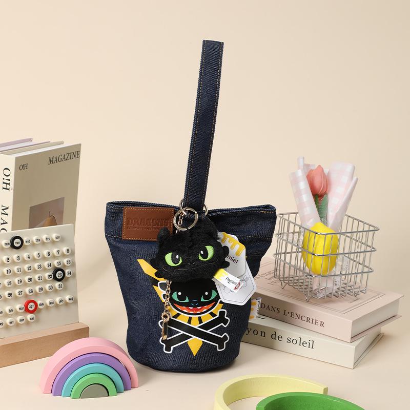 Genuine How To Train Your Dragon Toothless & Light Fury Plush Keychain 