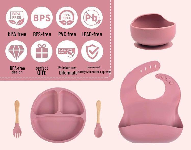 Baby Tableware Set: 8-Piece Infant & Child Dining Essentials with Bowl.