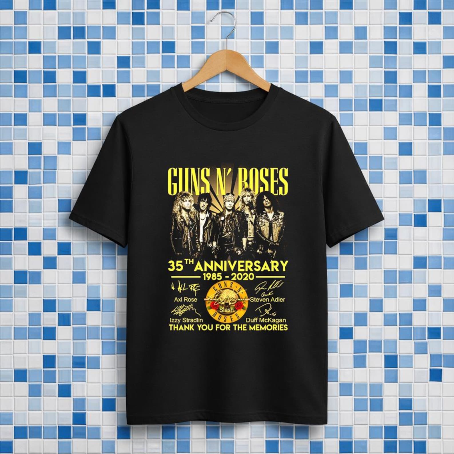 Gun N Roses Spesial Aniversary 35 Premium Ultra Cotton Black T-Shirt 4XL
