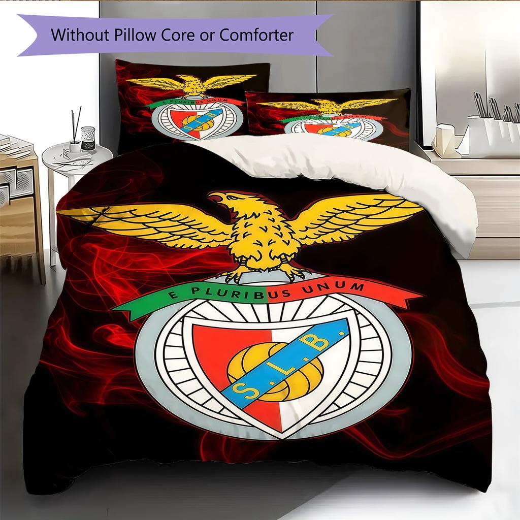 Benfica CLUB Bedding Quilt Set Quilt Cover Pillowcase Home Decoration Birthday Gift (1 * Duvet Cover + 2 * Pillowcase, Without Core)