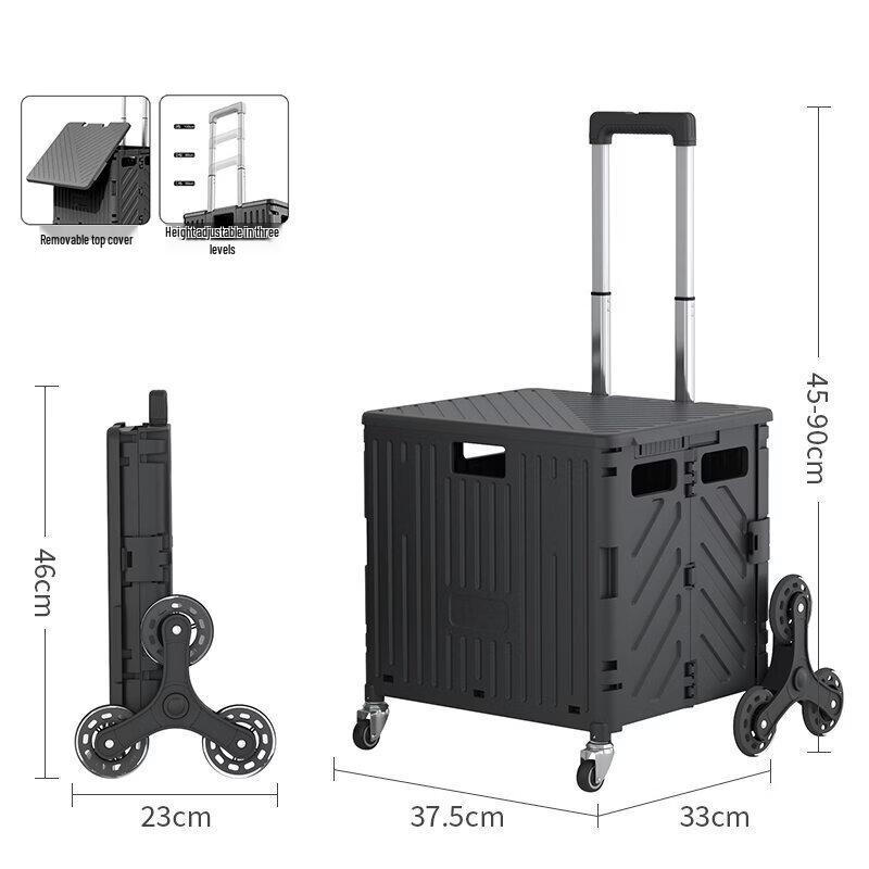 Portable Folding 8-Wheel Stair Climbing Shopping Cart