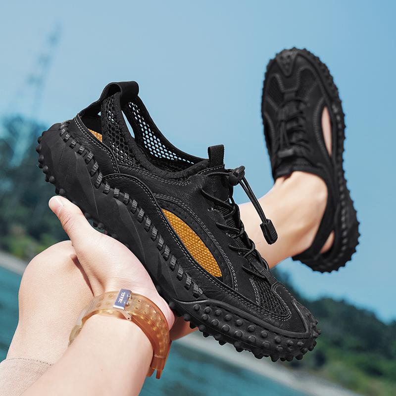 Fashion Trendy Big Size Mesh Men's Shoes 38-48 Summer Breathable Knit Sneakers Casual Shoes Cushioned Gym Training Shoes for Wide Feet