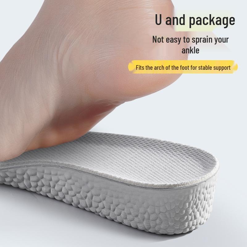 Boost Popcorn Height-Increasing Insoles for Men & Women - Breathable, Sweat-Absorbent, Flexible, Soft, Lightweight Sports Inner Height Enhance Pad