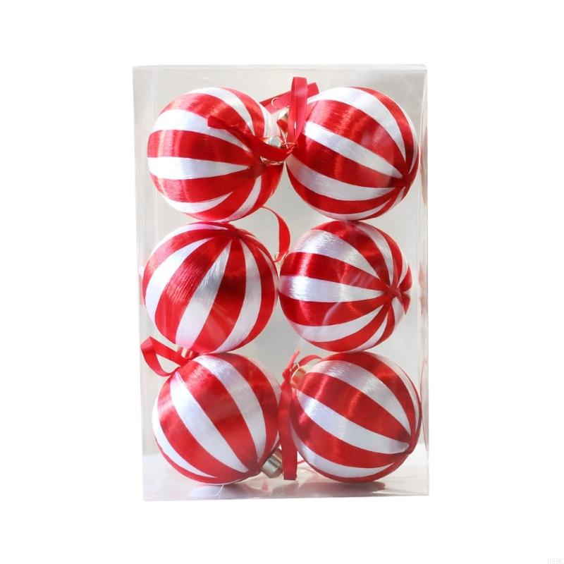 

6Pcs 8cm Foam Christmas Baubles Christmas Tree Hanging Ball Ornament for Tree Wreath Mantels Holiday Party Centerpieces