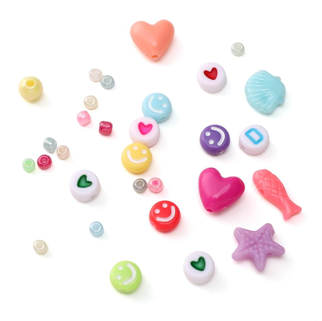 15box/bag Glass Seed Beads Acrylic Beads Elastic Line Thread Cord For DIY Accessories Jewelry Making