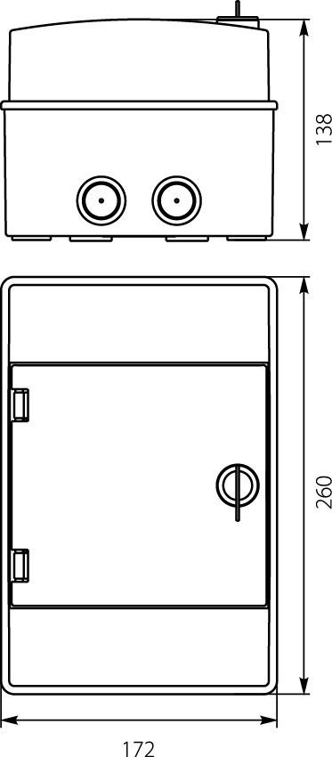 Hermetic Surface-mounted Distribution Board 4 Modules IP65 Electrical Box