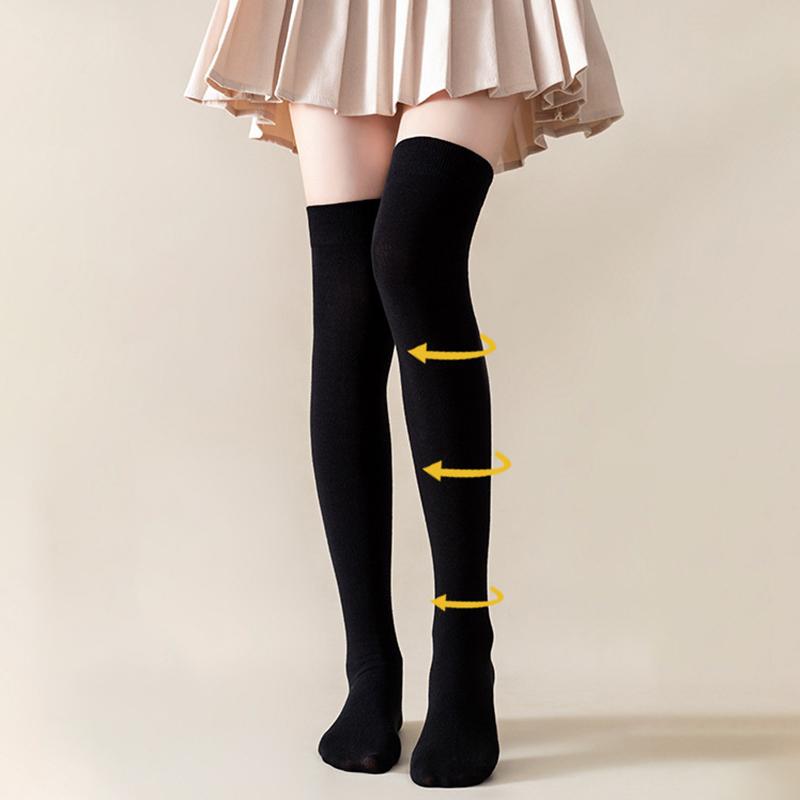Long Tube Solid Color Comfortable Slimming Knee Socks Women'S High Socks Sports Socks Micro Pressure Socks Jk Calf Socks