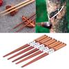 5Pairs Wrapped Twine Handle Anti-slip Chopsticks Slender Retro style Chopsticks  Snack Eating