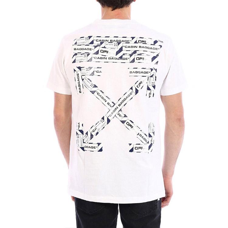 Off-White SS21 Logo Alphabet Printing Round Neck Short Sleeve Ordinary Version White Men's OMAA027S201850030188