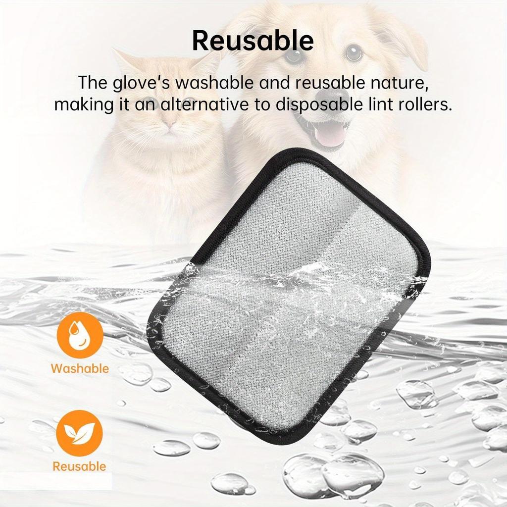 2Pcs Static Pet Hair Removal Gloves, Reusable Electrostatic Pet Cat Dog Hair Remover Grooming Gloves Brush Tool for Couch, Furniture, Carpet, Car Seat