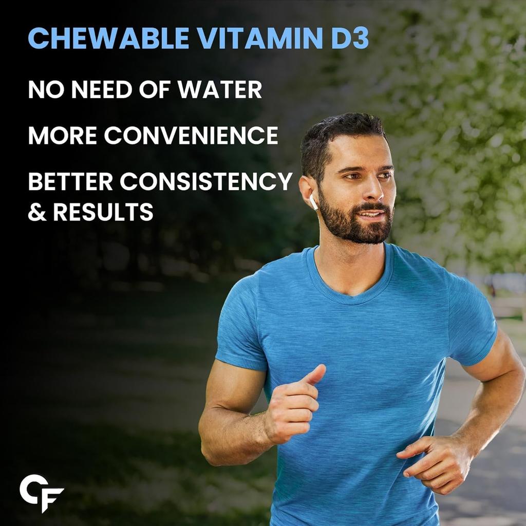 Carbamide Forte Chewable Vitamin D3 10000 IU Tablets 60 Pack for Bone Health and Immunity Support